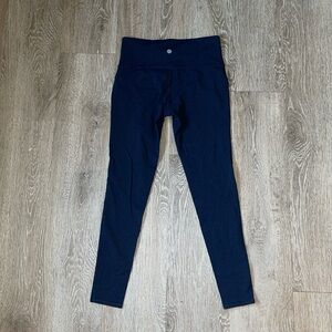 Athleta high rise chaturanga tight leggings blue size small petite workout